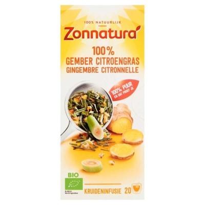 Zonnatura Gember citroengras thee bio 20 Zakjes