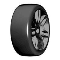 GRP T02 SLICK - S2 XSoft - Mounted on New Spoked Black Wheel - 1 Pair - thumbnail
