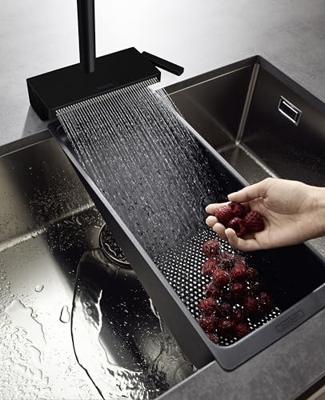 Hansgrohe Aquno Select M81 ééngreeps keukenkraan 170, uittrekbare vuistdouche, 3jet, mat zwart