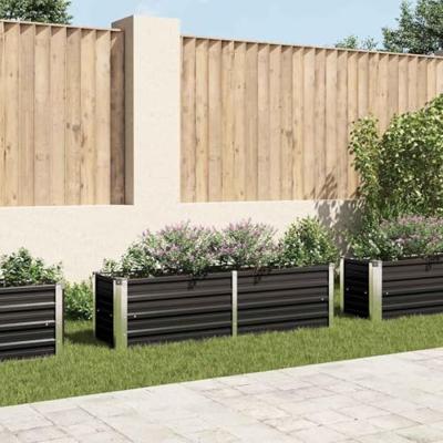 VidaXL Plantenbak verhoogd 160x40x45 cm gegalvaniseerd staal antraciet
