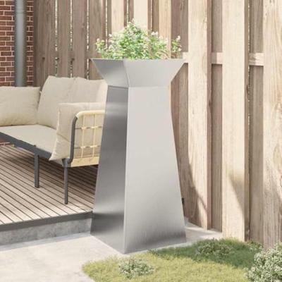 Pilaar Plantenbak Zilver 40 x 40 x 100 cm Staal