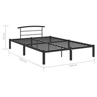 Bedframe metaal zwart 140x200 cm - thumbnail