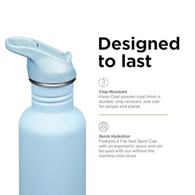 Klean Kanteen Classic met flipsportdop, 800ml/27oz Drinkfles Klean Kanteen Classic met flipsportdop, 800ml/27oz Drinkfles