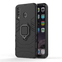 PC + TPU schokbestendige beschermhoes met magnetische ring houder voor Galaxy M30 (zwart) - thumbnail