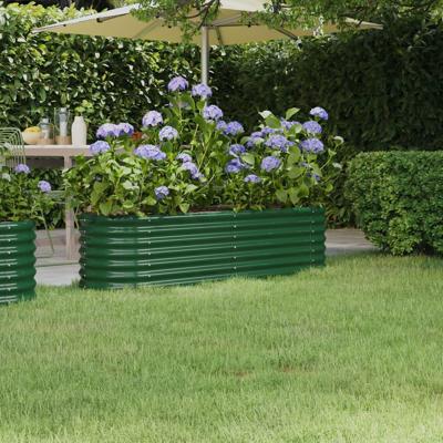 VidaXL Plantenbak 152x40x36 cm gegalvaniseerd staal groen VidaXL Plantenbak 152x40x36 cm gegalvaniseerd staal groen