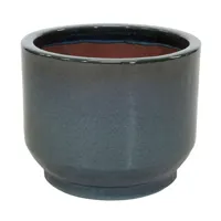 Mcollections Bloempot Cylinder Pedestal - Ø24 x H19 - Keramiek, Geglazuurd - Groen - thumbnail