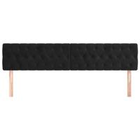 Hoofdborden 2 st 100x7x78/88 cm fluweel zwart - thumbnail