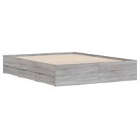 Bedframe met lades bewerkt hout grijs sonoma eiken 140x190 cm - thumbnail