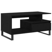 Salontafel with Drawer Zwart eiken 90 x 49 x 45 cm Bewerkt hout - thumbnail