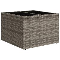 7-delige Loungeset met kussens poly rattan grijs - thumbnail