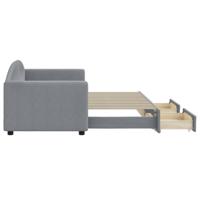 Slaapbank onderschuifbed en lades 100x200 cm stof lichtgrijs - thumbnail