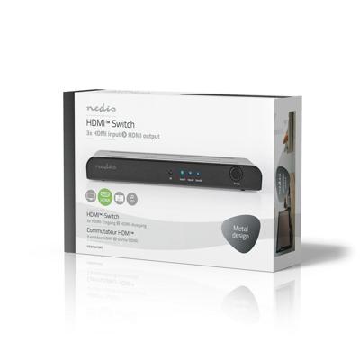 Nedis VSWI3473AT Hdmi™ Switch 3-poorts - 3x Hdmi™-ingang 1x Hdmi™-uitgang 4k2k@60fps / Hdcp2.2 - thumbnail