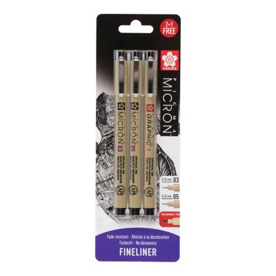 Sakura blisterkaart pigma micron 3 stuks Sakura blisterkaart pigma micron 3 stuks