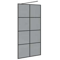 VidaXL Inloop douche wand zwart 100 x 195 cm gehard glas - thumbnail