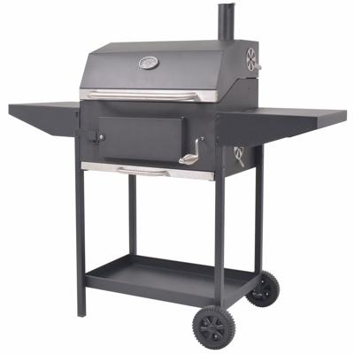 VidaXL Houtskoolbarbecue met onderplank zwart