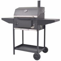 VidaXL Houtskoolbarbecue met onderplank zwart - thumbnail