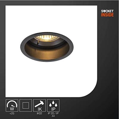 SLV InbouwspotHorn GU10 Blowerdoor getest zwart - 1005435
