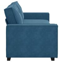 Driezitsbank 180 cm fluweel blauw - thumbnail