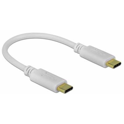 Delock USB-C-kabel USB-C stekker, USB-C stekker 0.15 m Wit 85357