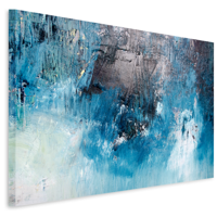 Schilderij - Abstract Blauw , Premium print, wanddecoratie in 2 maten, eyecatcher, beste kwaliteit - thumbnail