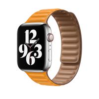 Apple origineel Leather Link Apple Watch medium 42mm / 44mm / 45mm California Poppy - MY9P2ZM/A - thumbnail