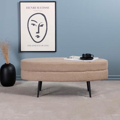 Nohr Hocker 'Larenzo' Teddy, kleur Beige