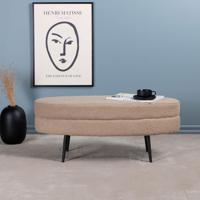 Nohr Hocker 'Larenzo' Teddy, kleur Beige - thumbnail