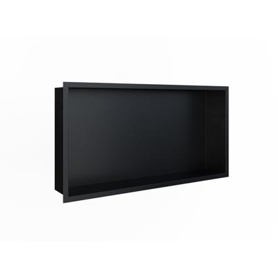 Looox BoX nis - 60X30X7cm - inbouw - met flens - zwart mat box60flmz Looox BoX nis - 60X30X7cm - inbouw - met flens - zwart mat box60flmz