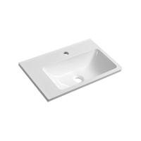 Wastafel Sapho Arana Rechthoekig 56x35x11 cm Links Cast Marble Wit - thumbnail