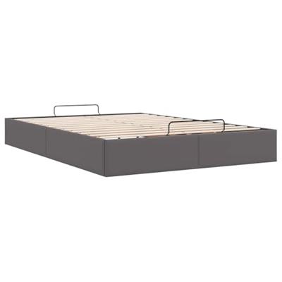 Bedframe zonder matras 140x190 cm kunstleer grijs