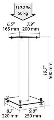 Norstone Stylum 1 luidsprekerstandaard wit zijdeglans - thumbnail