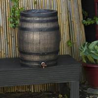 Nature regenton met hout-look 50 l 38x49,5 cm bruin - thumbnail