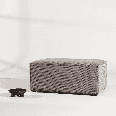 Nohr Poef 'Yulonda' Rib, kleur Bruin Nohr Poef 'Yulonda' Rib, kleur Bruin