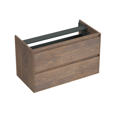 Onderkast Forzalaqua Reno 100x51x60 Cm 2 Lades Softclose Eiken Havanna Onderkast Forzalaqua Reno 100x51x60 Cm 2 Lades Softclose Eiken Havanna