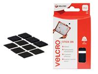 VELCRO® VEL-EC60236 Klittenband vierkanten Om vast te plakken Haak- en lusdeel (l x b) 25 mm x 25 mm Zwart 24 paar - thumbnail