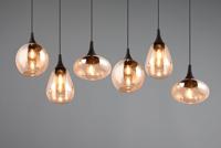 Trio 6-lichts hanglampLumina met amber glas - 317000613 - thumbnail