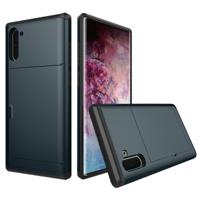 Schokbestendig robuuste Armor beschermende case met kaartsleuf voor Galaxy Note 10 (marineblauw) - thumbnail