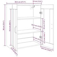 Hangende Wandkast Zwart 69.5 x 34 x 90 cm Bewerkt hout - thumbnail