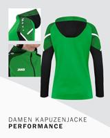 JAKO 6822D Jas Met Kap Performance Dames - Zachtgroen/Zwart - 40 - thumbnail