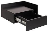 Bendt Zwevend Nachtkastje 'Cecilie' met vakje, kleur Zwart - thumbnail