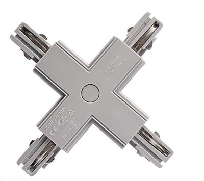 Deko Light 710034 D Line X-Verbinder links-links-rechts-rechts 230V-railsysteemcomponenten Stroomrail 3-fasig Grijs