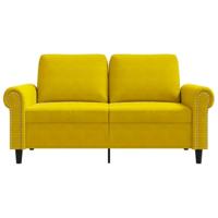 Tweezitsbank 120 cm fluweel geel - thumbnail