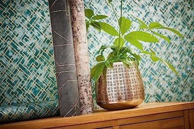 Livingwalls Metropolitan Stories. Travel Stories - Petrol - Geometrisch - 388285