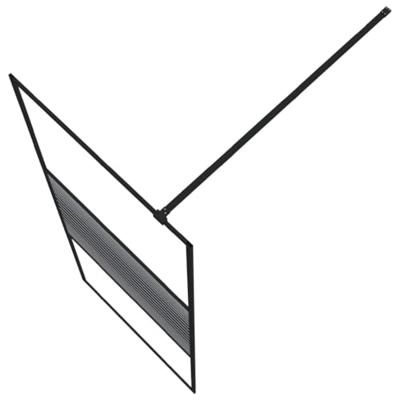 Inloopdouchewand 80x195 cm transparant ESG-glas zwart - thumbnail