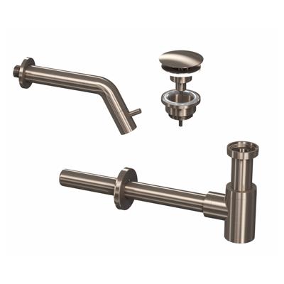 Fonteinkraanset INK Inbouw Ink Inclusief Waste en Design Sifon Brushed Nickel