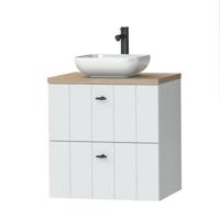 Tiger Maryport Meubelset 60 cm met 2 lades Mat wit incl Ontario waskom Hoogglans wit - 1496008914 - thumbnail