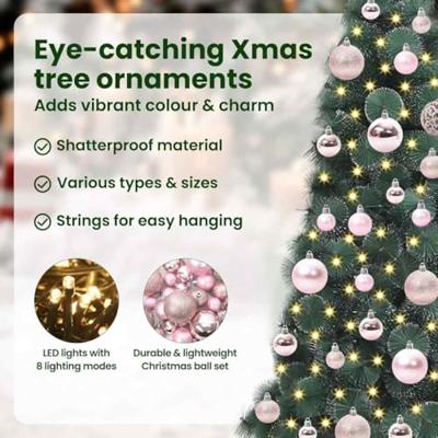 VidaXL Kunstmatige voorverlichte kerstboom met bollen set groen 120 cm VidaXL Kunstmatige voorverlichte kerstboom met bollen set groen 120 cm