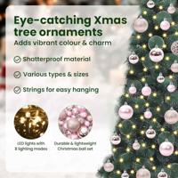 VidaXL Kunstmatige voorverlichte kerstboom met bollen set groen 120 cm - thumbnail