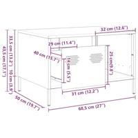 Salontafel 68,5x50x43,5 cm koudgewalst staal zwart - thumbnail