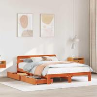 Bedframe zonder matras massief grenenhout wasbruin 120x190 cm - thumbnail